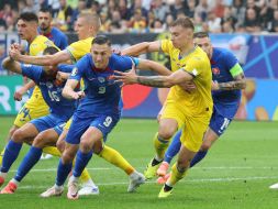Soccer. Slovakia and Ukraine