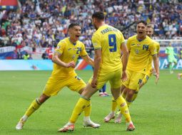 Soccer. Slovakia and Ukraine