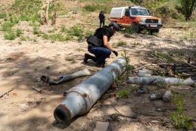 Sappers  are preparing to detonate the found ammunition