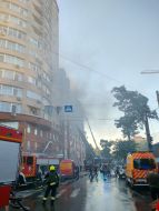 Consequences of a missile attack on a nine-story building in the Dnieper