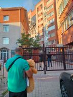 Consequences of a missile attack on a nine-story building in the Dnieper