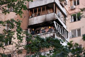 Последствия ракетного обстрела Киева