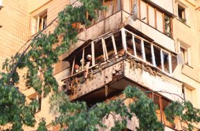 Последствия ракетного обстрела Киева