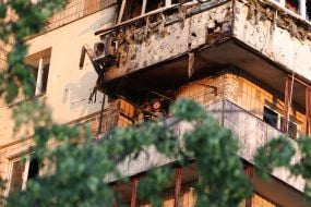 Последствия ракетного обстрела Киева