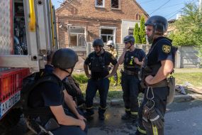The site of the explosion of the Russian UMPB D-30 ammunition in Kharkov