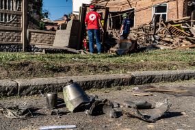 The site of the explosion of the Russian UMPB D-30 ammunition in Kharkov