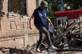 The site of the explosion of the Russian UMPB D-30 ammunition in Kharkov