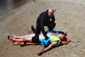 Preventive raid of rescuers on the water