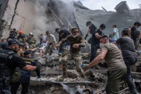 Consequences of hitting the building of the "Okhmatdyt" children's hospital