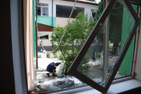 Consequences of a missile attack in the Goloseevsky district of Kyiv