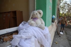 Consequences of a missile attack in the Goloseevsky district of Kyiv