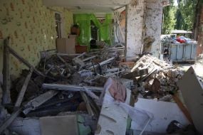 Consequences of a missile attack in the Goloseevsky district of Kyiv