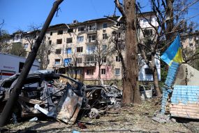 Consequences of a missile attack in the Goloseevsky district of Kyiv