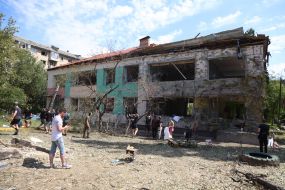 Consequences of a missile attack in the Goloseevsky district of Kyiv