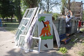 Consequences of a missile attack in the Goloseevsky district of Kyiv