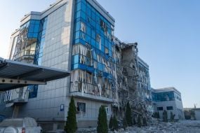 Consequences of a ballistic missile attack on the office of the Swiss Humanitarian Fund for Mine Action FSD in Kharkiv