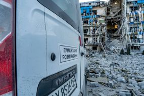 Consequences of a ballistic missile attack on the office of the Swiss Humanitarian Fund for Mine Action FSD in Kharkiv