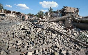 The building of the infectious disease hospital in the city of Myrnograd was destroyed as a result of the FAB-500 aerial bomb attack