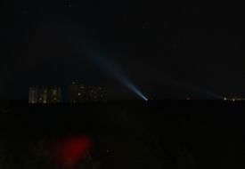 Air defense forces protect the airspace over Kyiv during a night attack