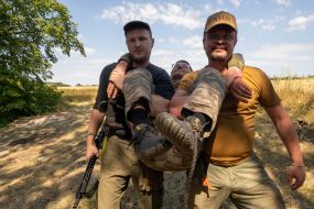 Practicing skills for evacuating the wounded