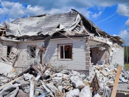 Consequences of a night rocket attack in the Brovary  district