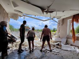 Consequences of a night rocket attack in the Brovary  district