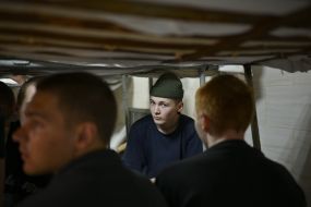 Russian prisoners of war in a cell in one of the Ukrainian prisons