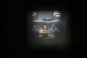 Russian prisoners of war in a cell in one of the Ukrainian prisons
