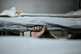Russian prisoners of war in a cell in one of the Ukrainian prisons