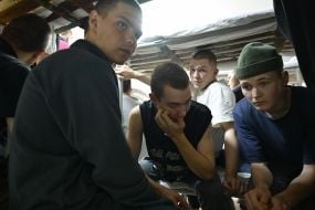 Russian prisoners of war in a cell in one of the Ukrainian prisons