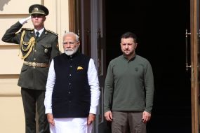 Volodymyr Zelenskyi and Narendra Modi