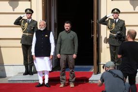 Volodymyr Zelenskyi and Narendra Modi