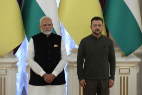 Volodymyr Zelenskyi and Narendra Modi