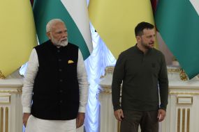 Volodymyr Zelenskyi and Narendra Modi