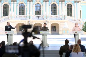 Volodymyr Zelensky, Andrzej Duda and Ingrida Simonyte