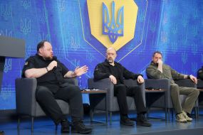 Ruslan Stefanchuk, Denys Shmyhal and Andriy Yermak