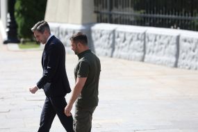 Meeting of Volodymyr Zelenskyi and Simon Harris with media representatives