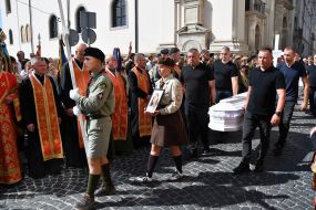 Farewell to the dead Yevgenia Bazylevych and her three daughters in Lviv