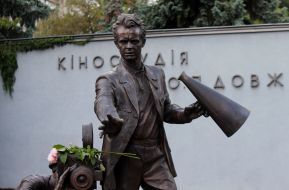Monument to director Oleksandr Dovzhenko and cinematographer Danylo Demutskyi