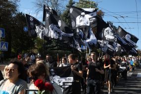 Participants of the solemn procession to the Day of Defenders of Ukraine "Honoring Heroes" in Kyiv
