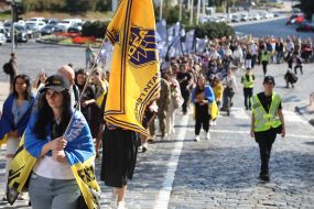 Participants of the solemn procession to the Day of Defenders of Ukraine "Honoring Heroes" in Kyiv