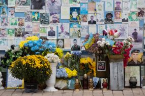 The Wall of Remembrance of the Fallen for Ukraine in Kyiv