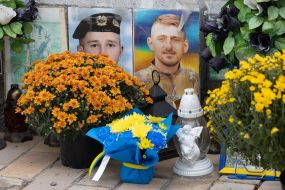 The Wall of Remembrance of the Fallen for Ukraine in Kyiv