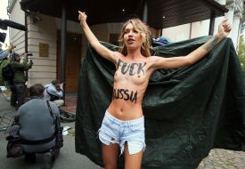 Femen activists staged an action near the Iranian embassy