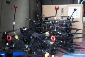 Drones and military equipment at positions in the Kharkiv region