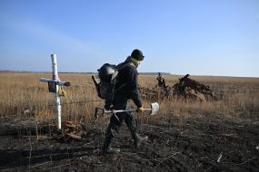 Grave of a Ukrainian soldier in the Kharkiv region