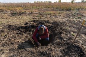 Environmental scientist studies impact of explosives on soil