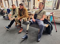 Veterans in the office of the U+system rehabilitation center in Kyiv