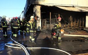 Fire extinguishing after drone debris falls in Solomianskyi district of Kyiv