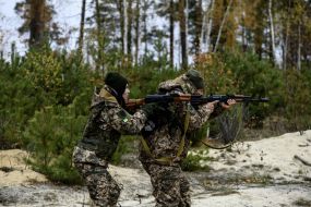 "Bucha Witches" Volunteer unit at training exercises